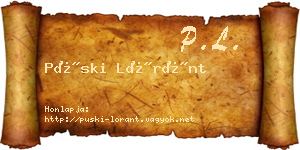 Püski Lóránt névjegykártya