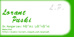 lorant puski business card