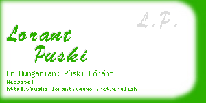 lorant puski business card